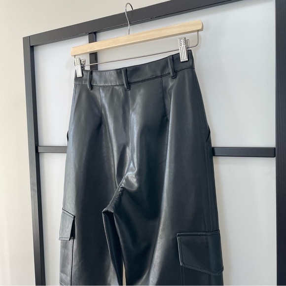 [2] Aritzia Wilfred Faux Leather Cargo Pocket Jogger Cinched Ankle - Picture 5 of 14